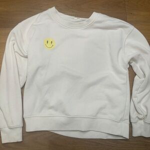 Z Supply Crewneck Sweatshirt with Smiley Face and Lightning Bolt